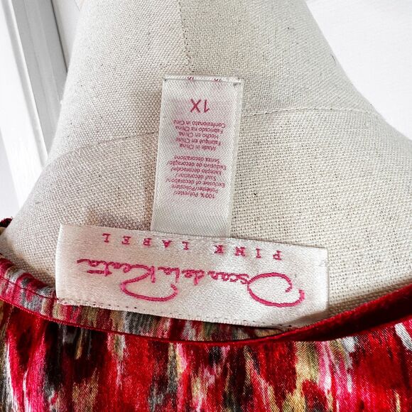 Oscar de la Renta Pink Label | Vintage | Burnt Orange and Green | Sz 1X - Picture 7 of 8
